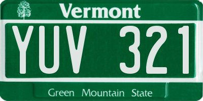 VT license plate YUV321