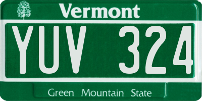 VT license plate YUV324