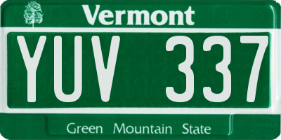 VT license plate YUV337