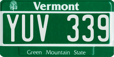 VT license plate YUV339