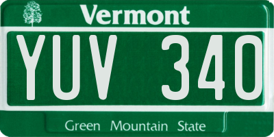 VT license plate YUV340