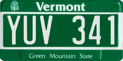 VT license plate YUV341