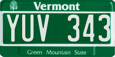 VT license plate YUV343