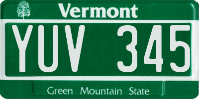VT license plate YUV345