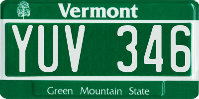 VT license plate YUV346