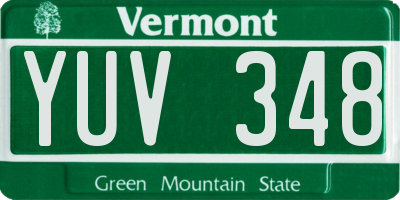 VT license plate YUV348
