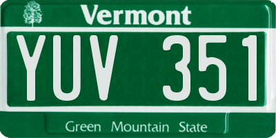 VT license plate YUV351