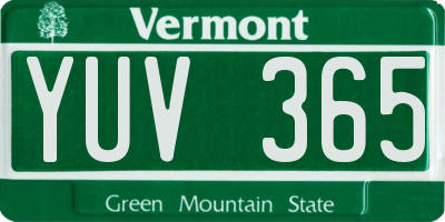 VT license plate YUV365