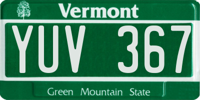 VT license plate YUV367