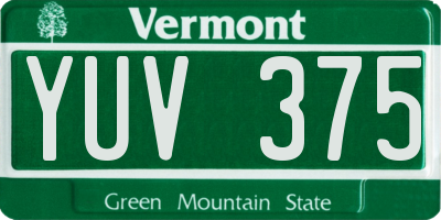 VT license plate YUV375