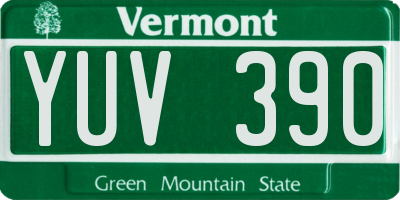 VT license plate YUV390