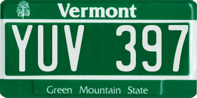 VT license plate YUV397