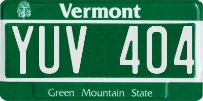 VT license plate YUV404