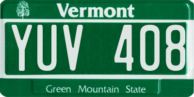 VT license plate YUV408