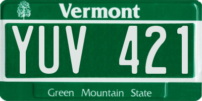 VT license plate YUV421