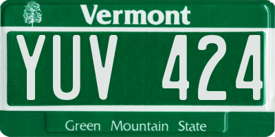 VT license plate YUV424