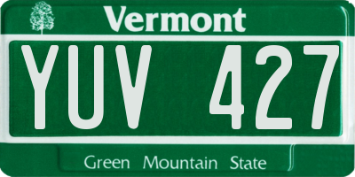 VT license plate YUV427