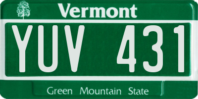 VT license plate YUV431