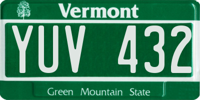 VT license plate YUV432