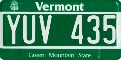 VT license plate YUV435