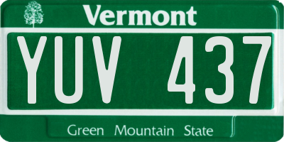 VT license plate YUV437