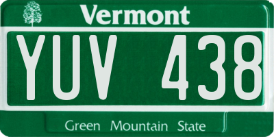 VT license plate YUV438