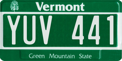 VT license plate YUV441