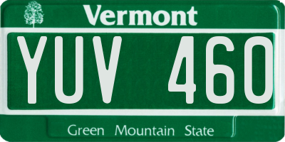 VT license plate YUV460