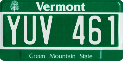 VT license plate YUV461