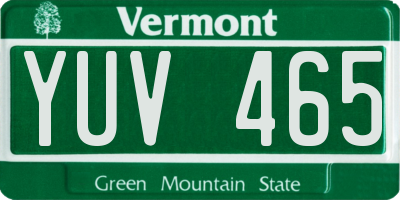 VT license plate YUV465