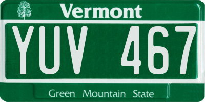VT license plate YUV467