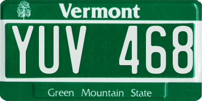 VT license plate YUV468