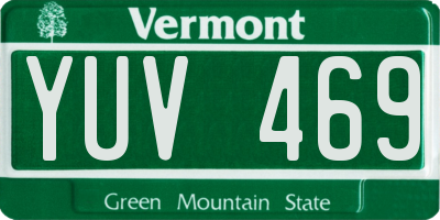 VT license plate YUV469