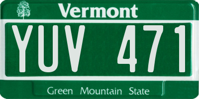 VT license plate YUV471