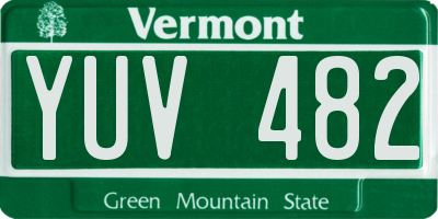 VT license plate YUV482