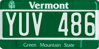 VT license plate YUV486