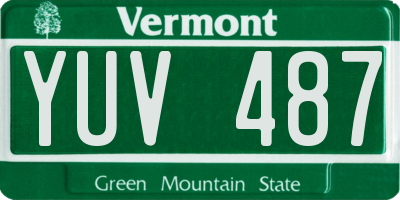 VT license plate YUV487