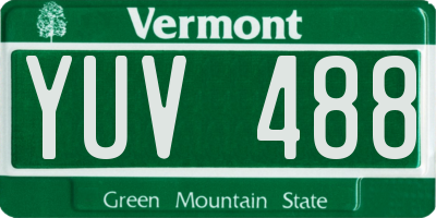 VT license plate YUV488