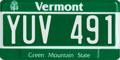 VT license plate YUV491