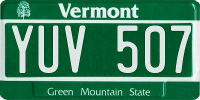 VT license plate YUV507