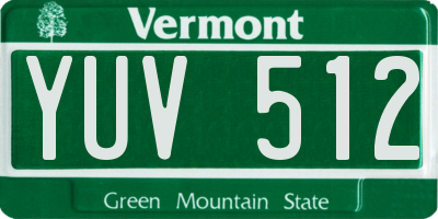 VT license plate YUV512