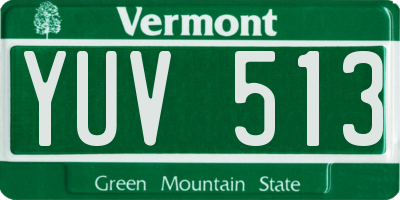 VT license plate YUV513
