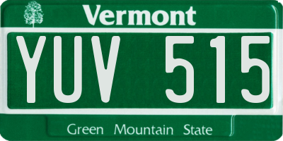VT license plate YUV515