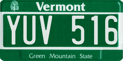 VT license plate YUV516