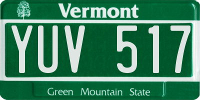 VT license plate YUV517