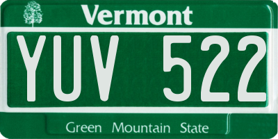 VT license plate YUV522