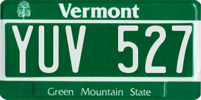 VT license plate YUV527