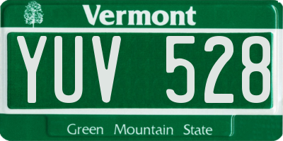 VT license plate YUV528