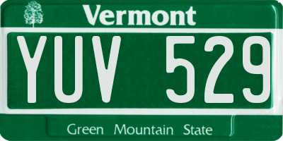 VT license plate YUV529