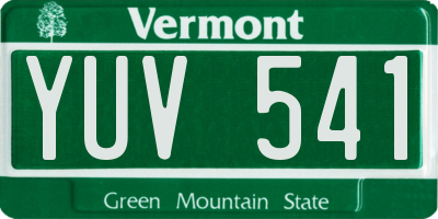 VT license plate YUV541